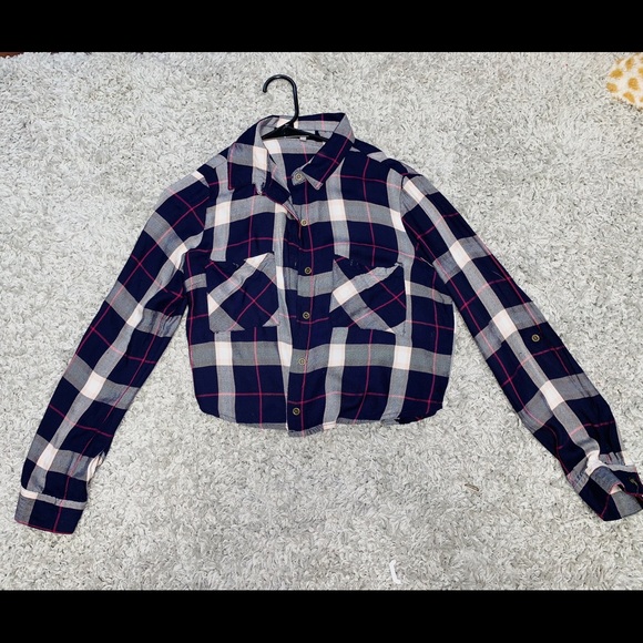 Tops - Flannel crop top